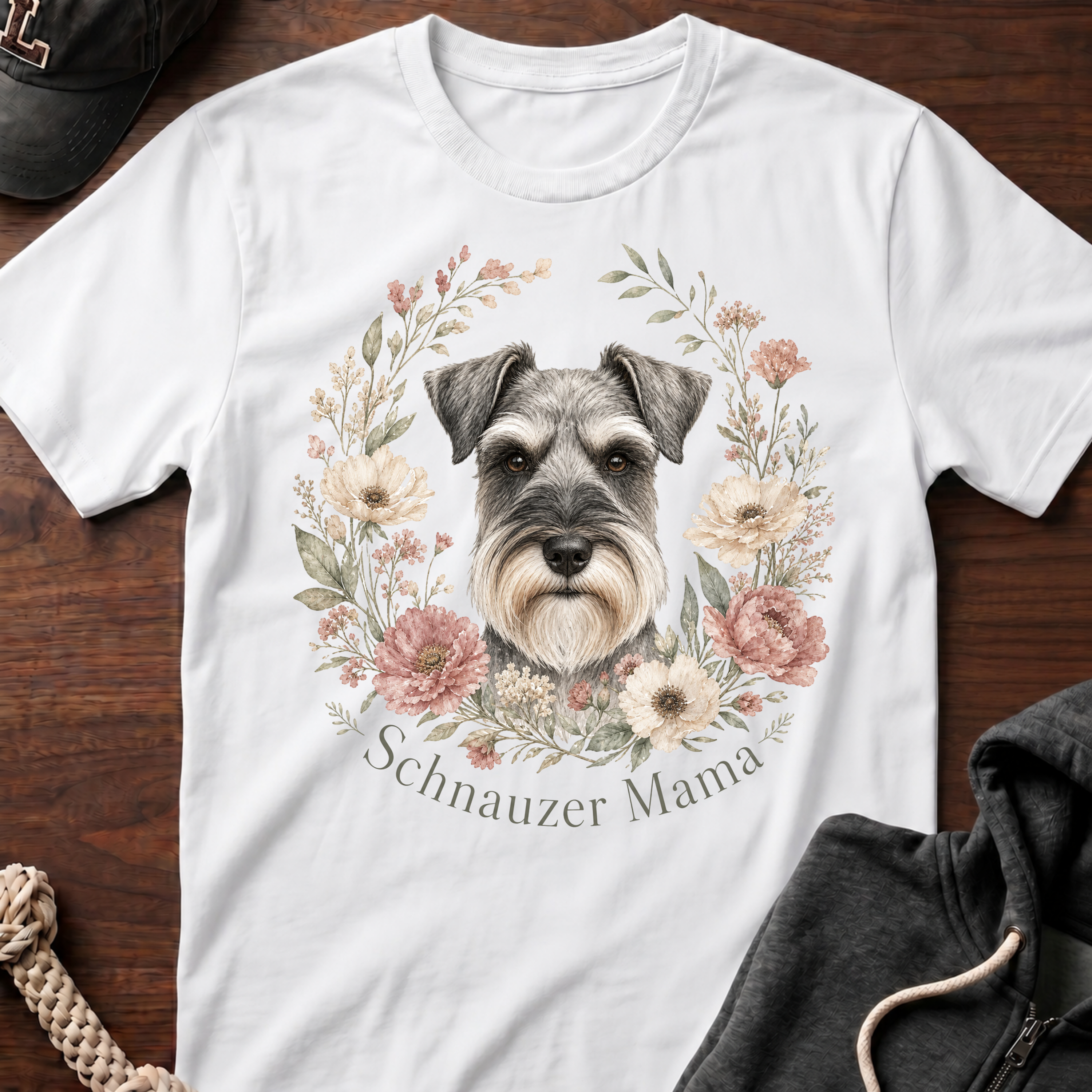 Wildflower Floral Schnauzer T-Shirt