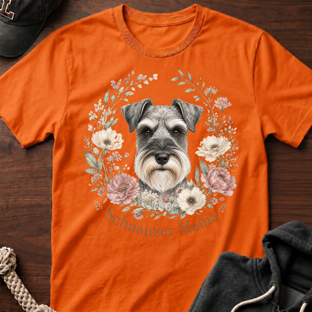 Wildflower Floral Schnauzer T-Shirt