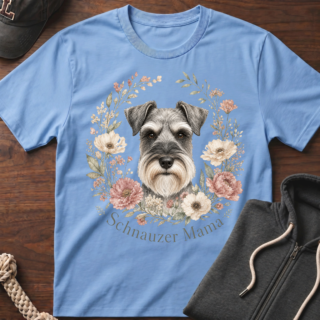 Wildflower Floral Schnauzer T-Shirt