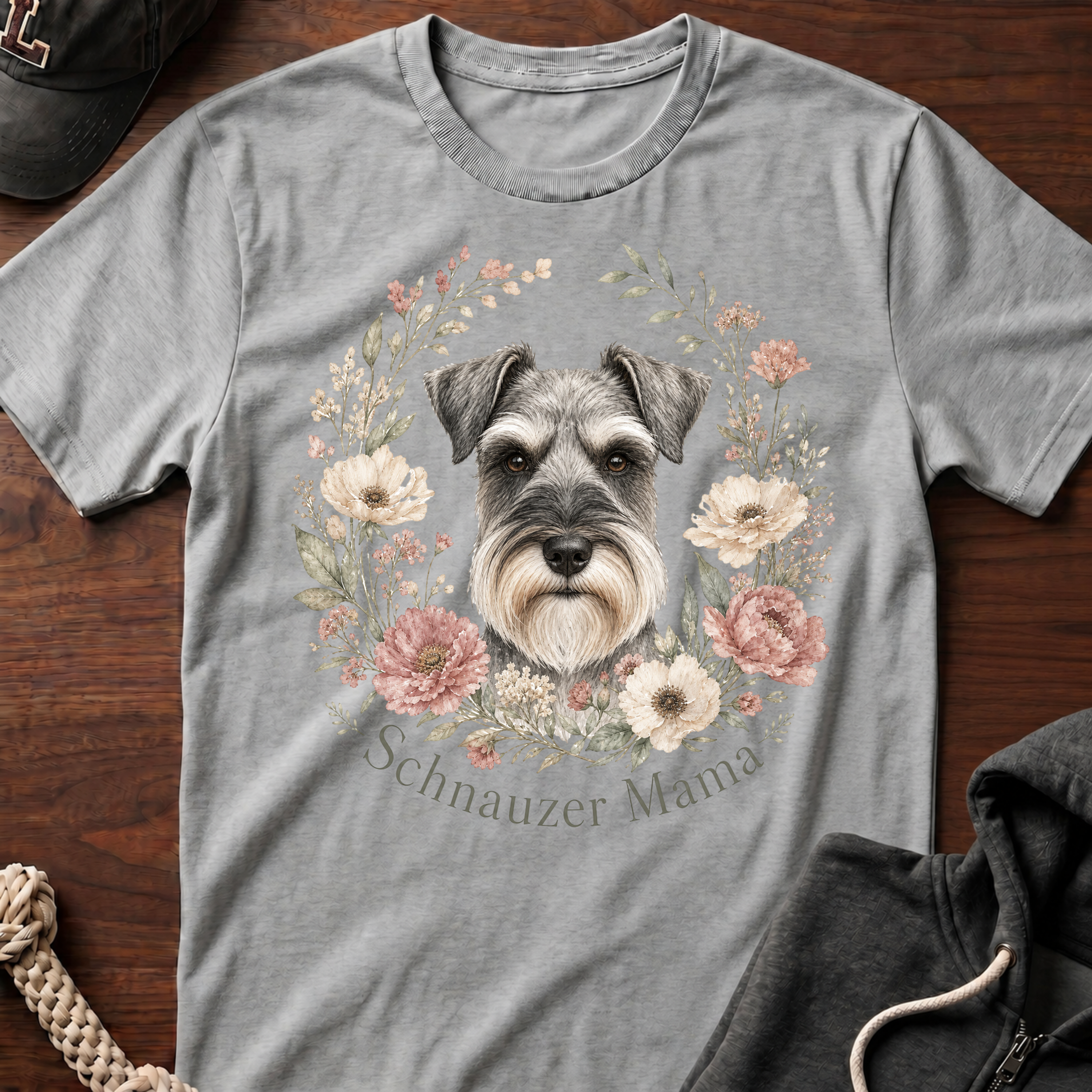 Wildflower Floral Schnauzer T-Shirt