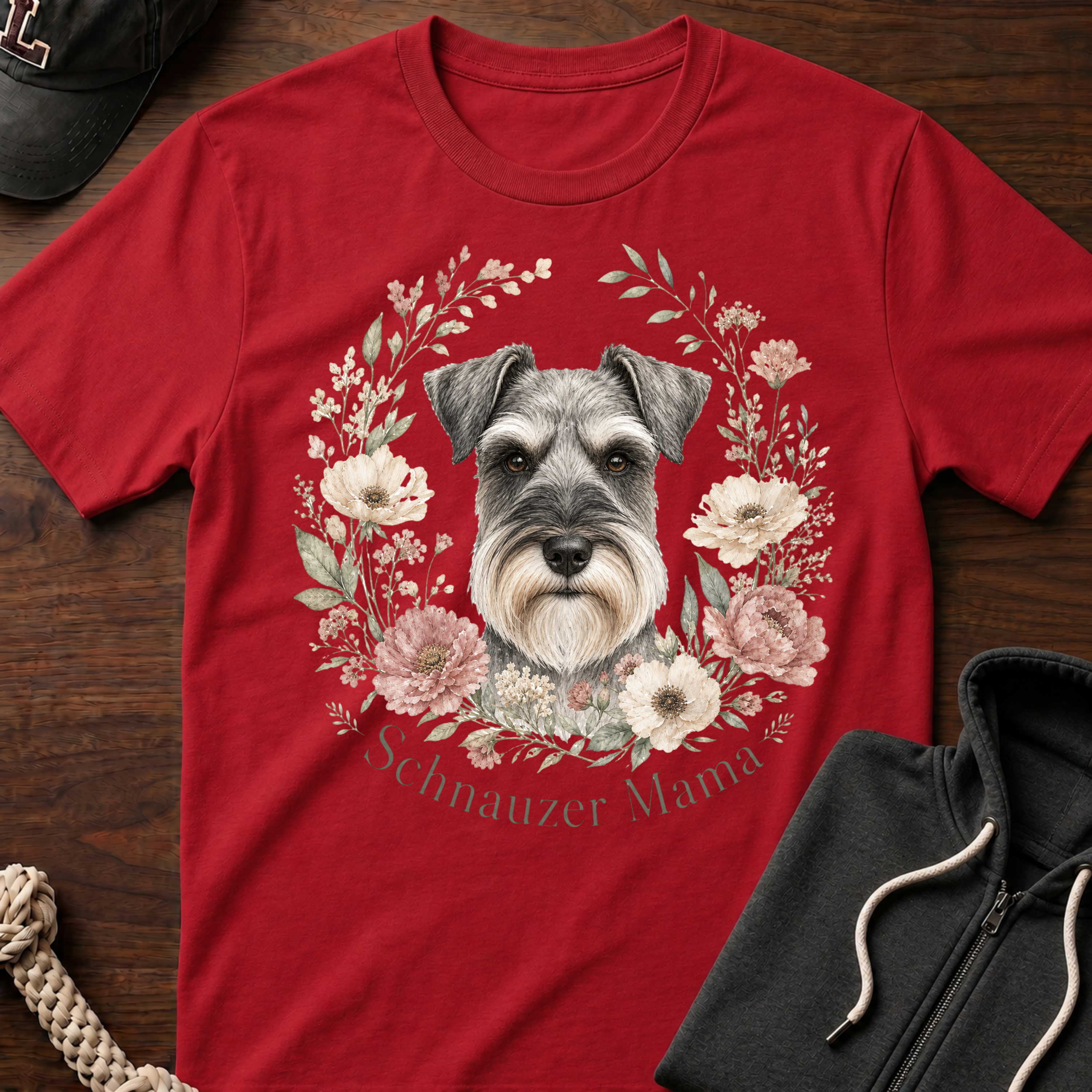 Wildflower Floral Schnauzer T-Shirt