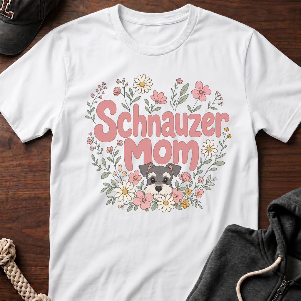 Schnauzer Mom Floral T-Shirt