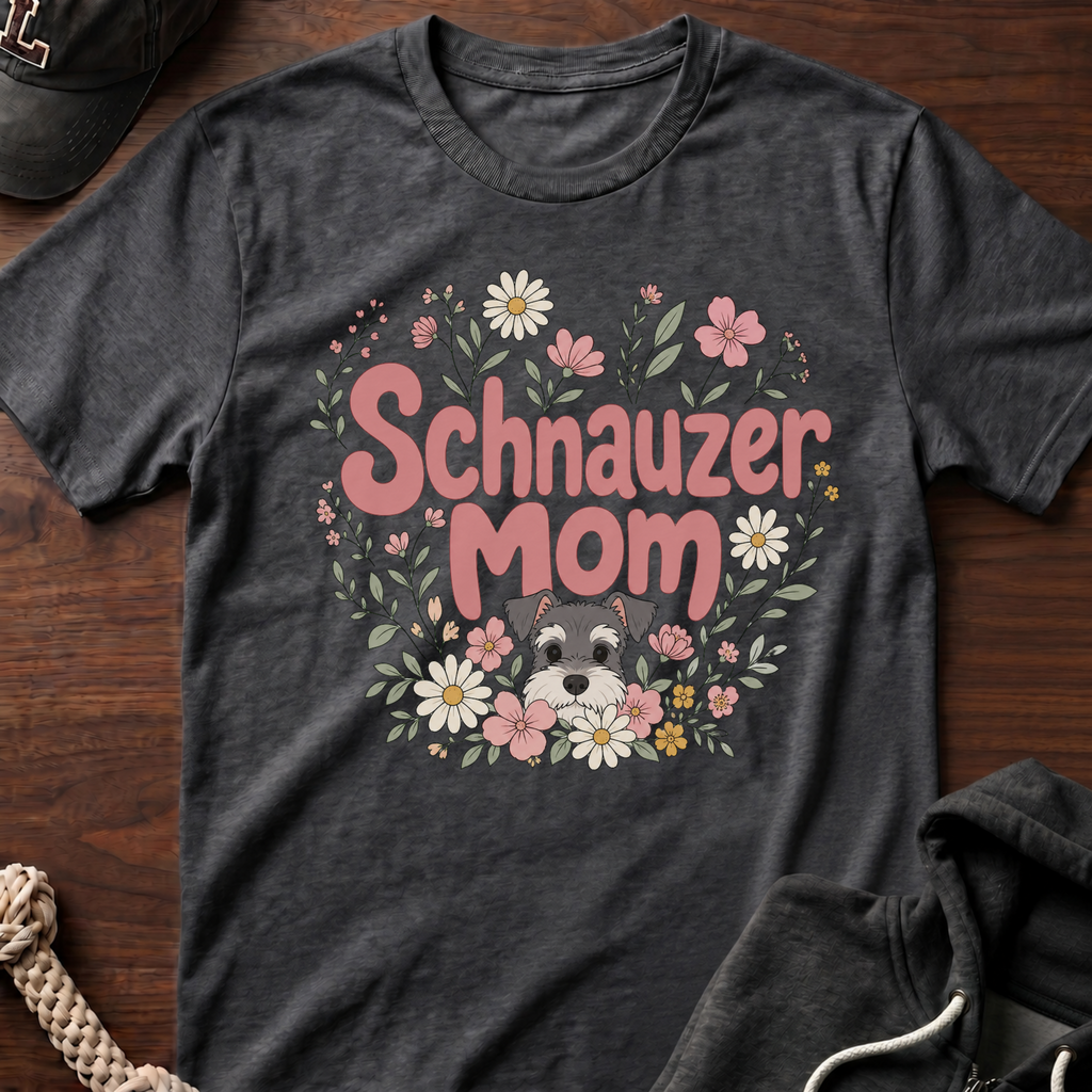 Schnauzer Mom Floral T-Shirt