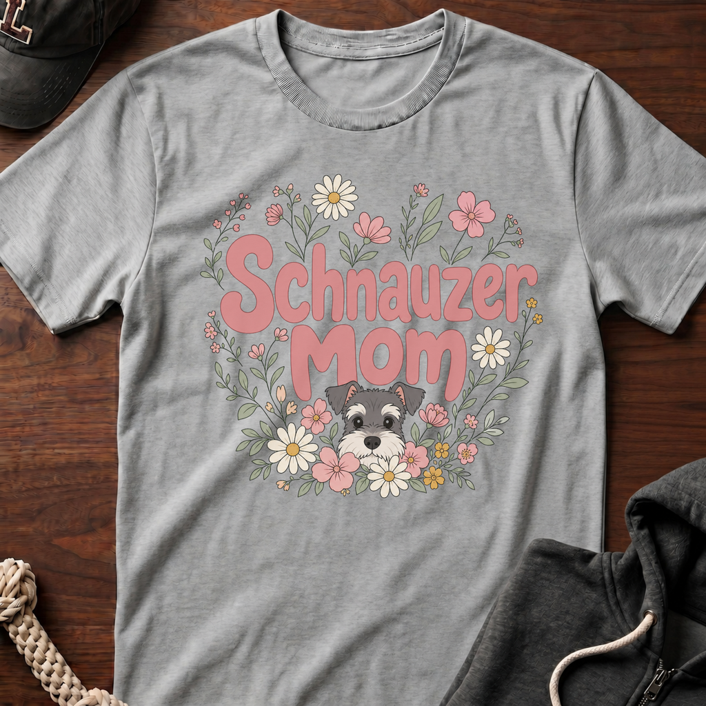 Schnauzer Mom Floral T-Shirt