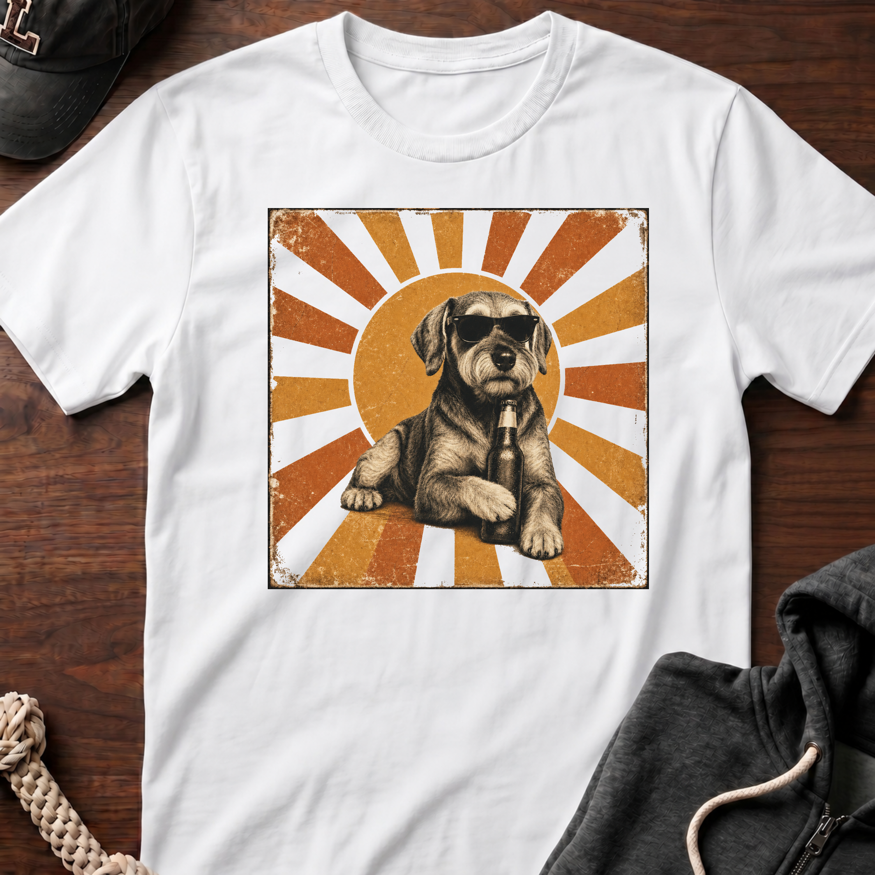 Schnauzer And His Beer T-Shirt