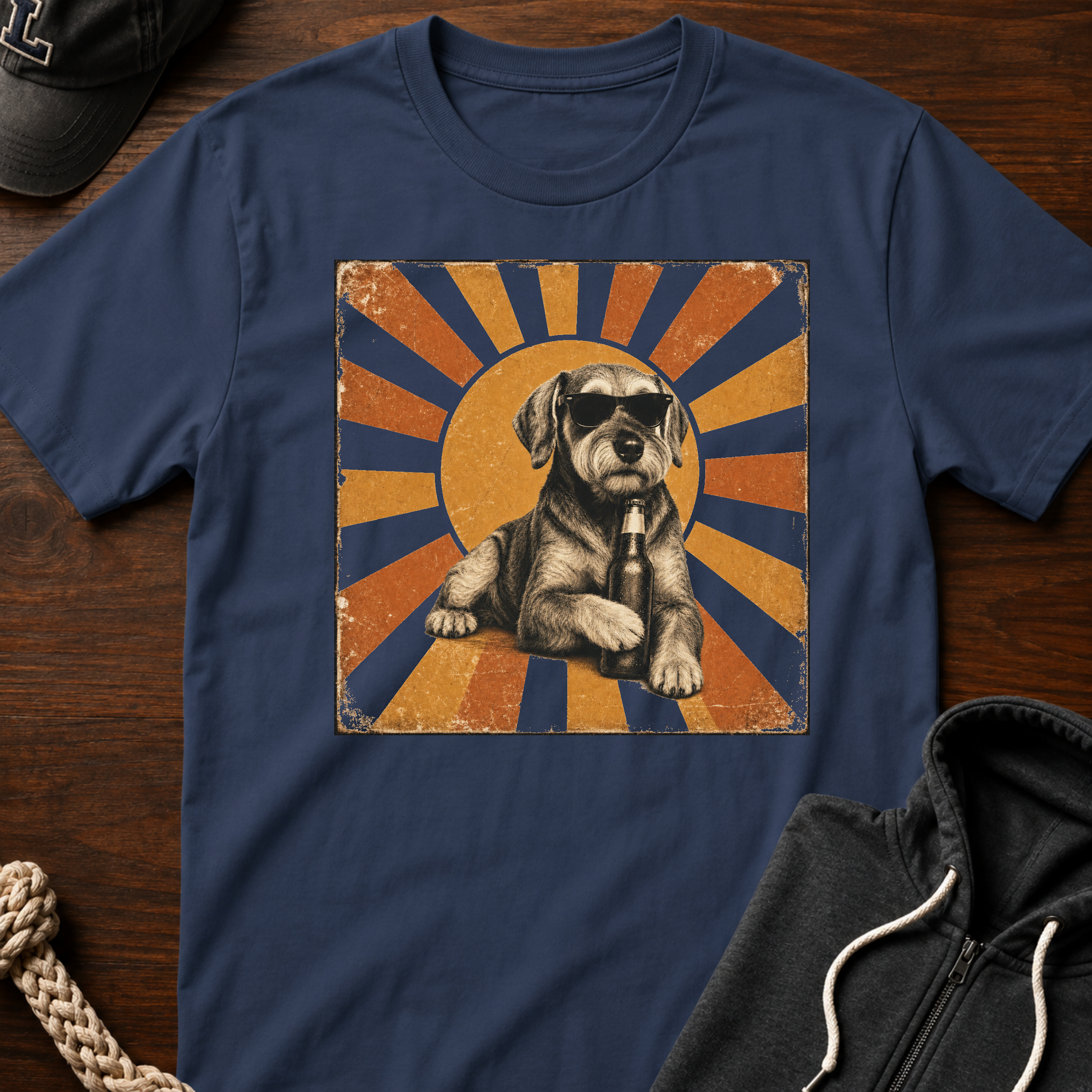 Schnauzer And His Beer T-Shirt