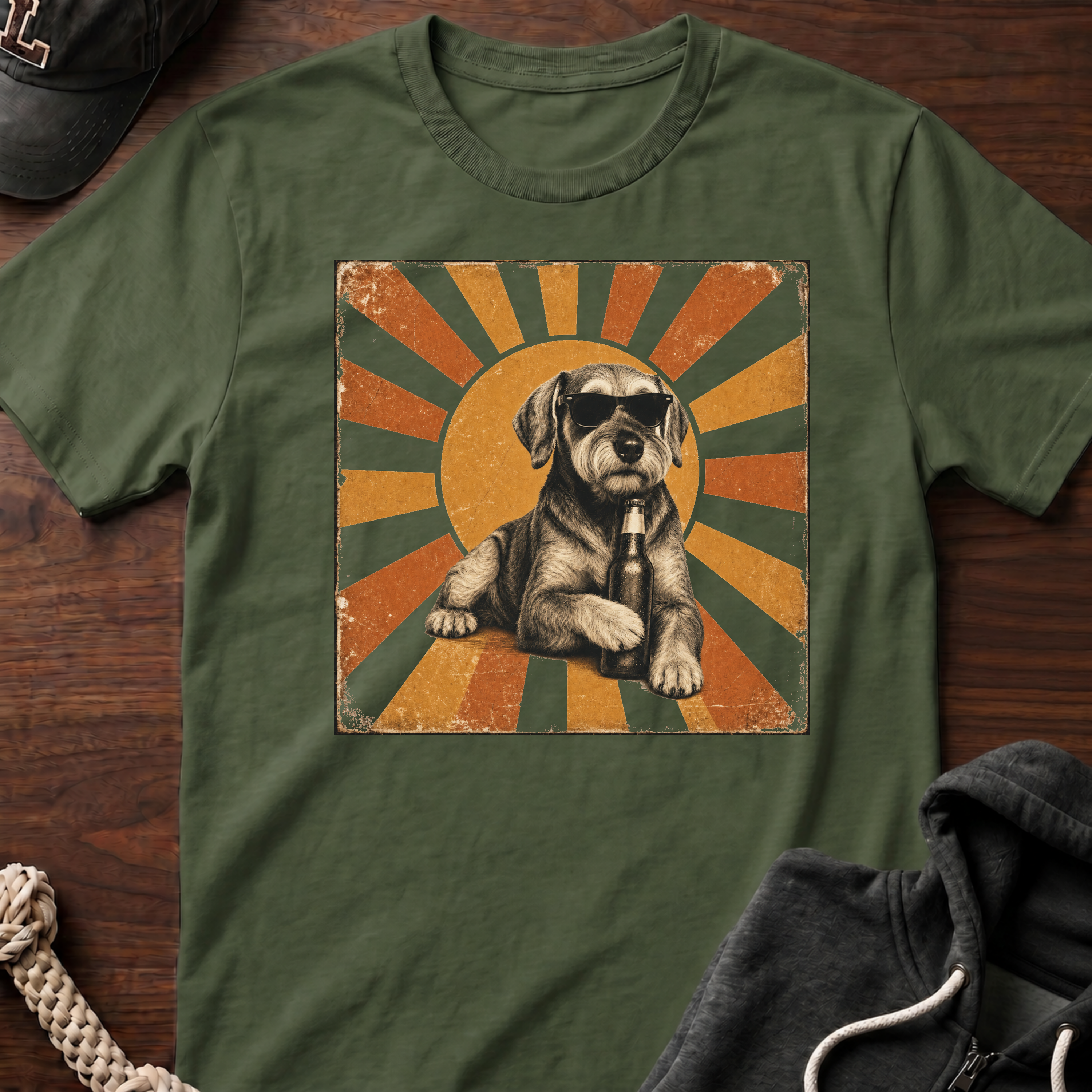Schnauzer And His Beer T-Shirt
