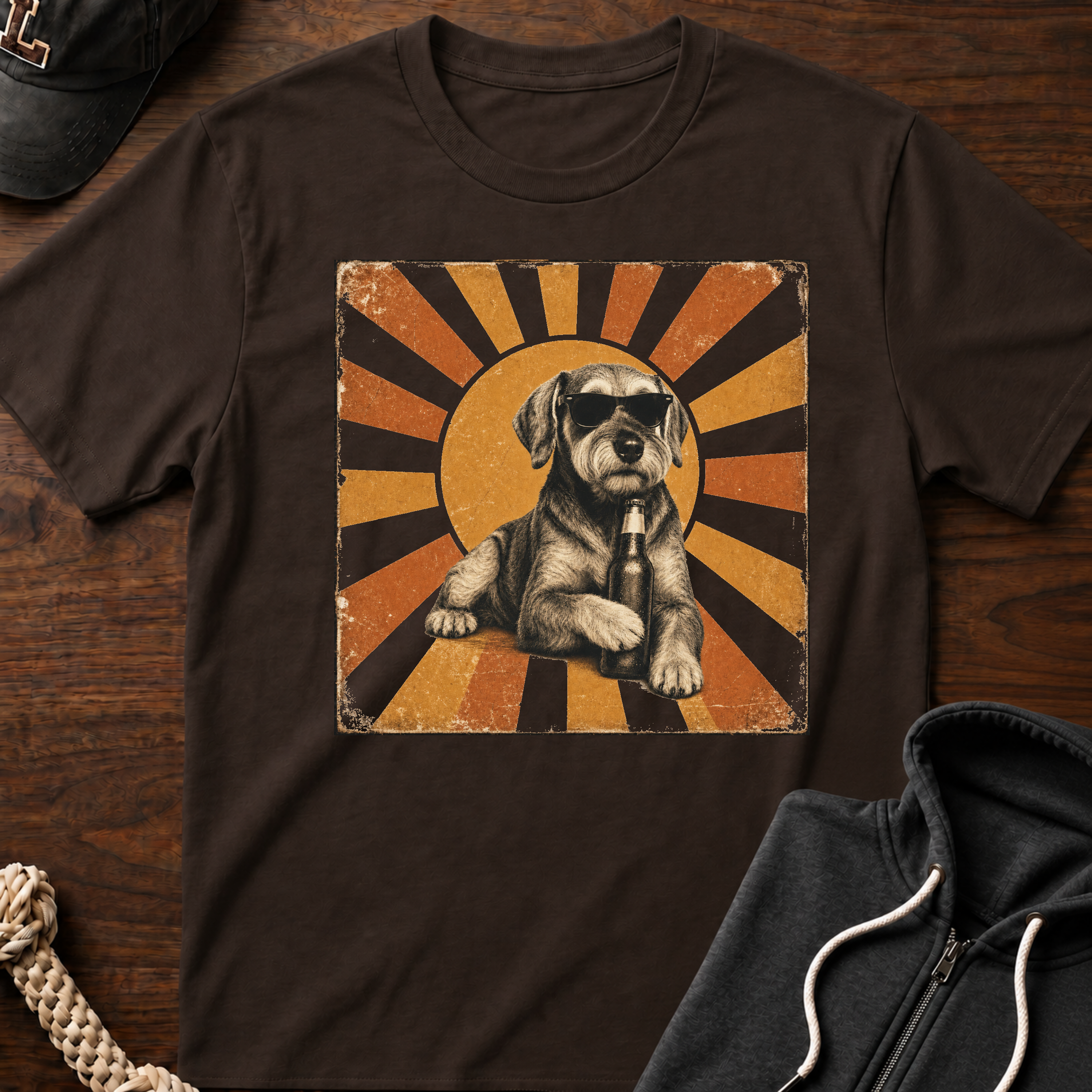 Schnauzer And His Beer T-Shirt