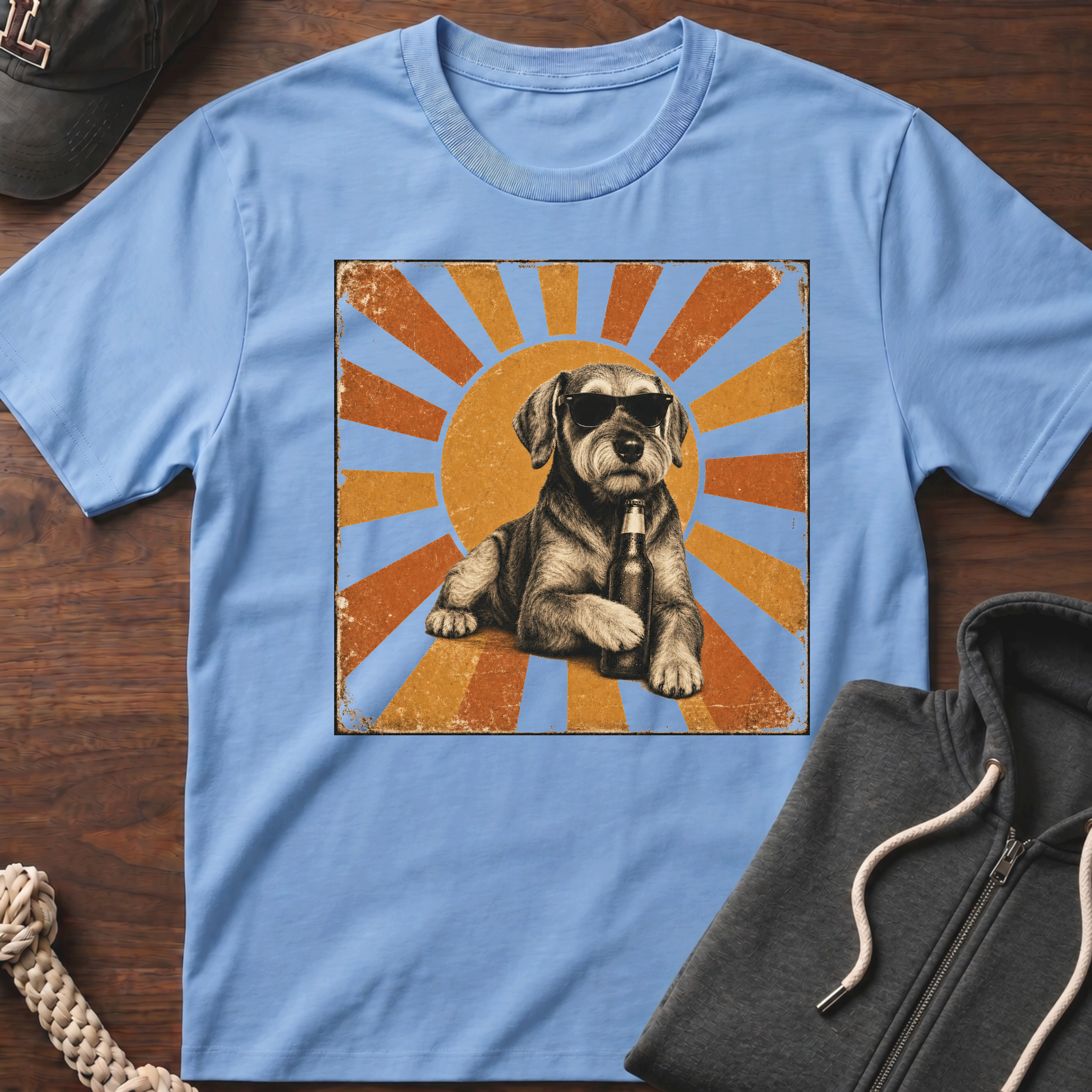 Schnauzer And His Beer T-Shirt