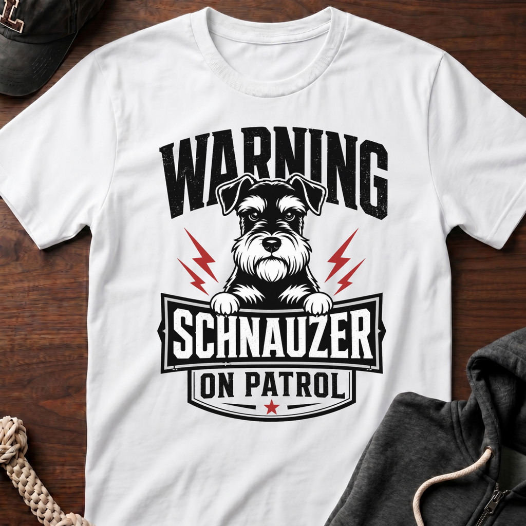 Warning Schnauzer On Patrol T-Shirt