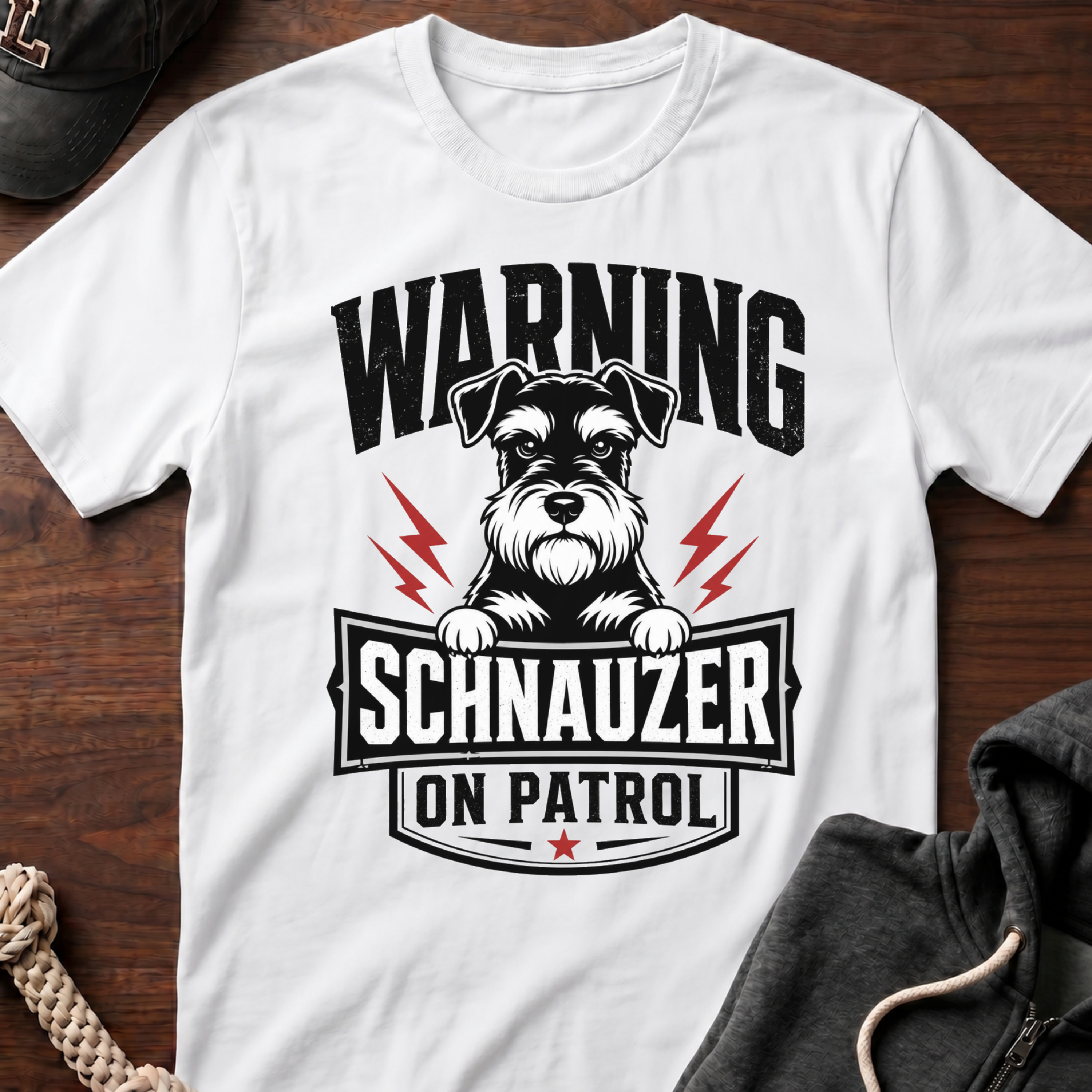 Warning Schnauzer On Patrol T-Shirt