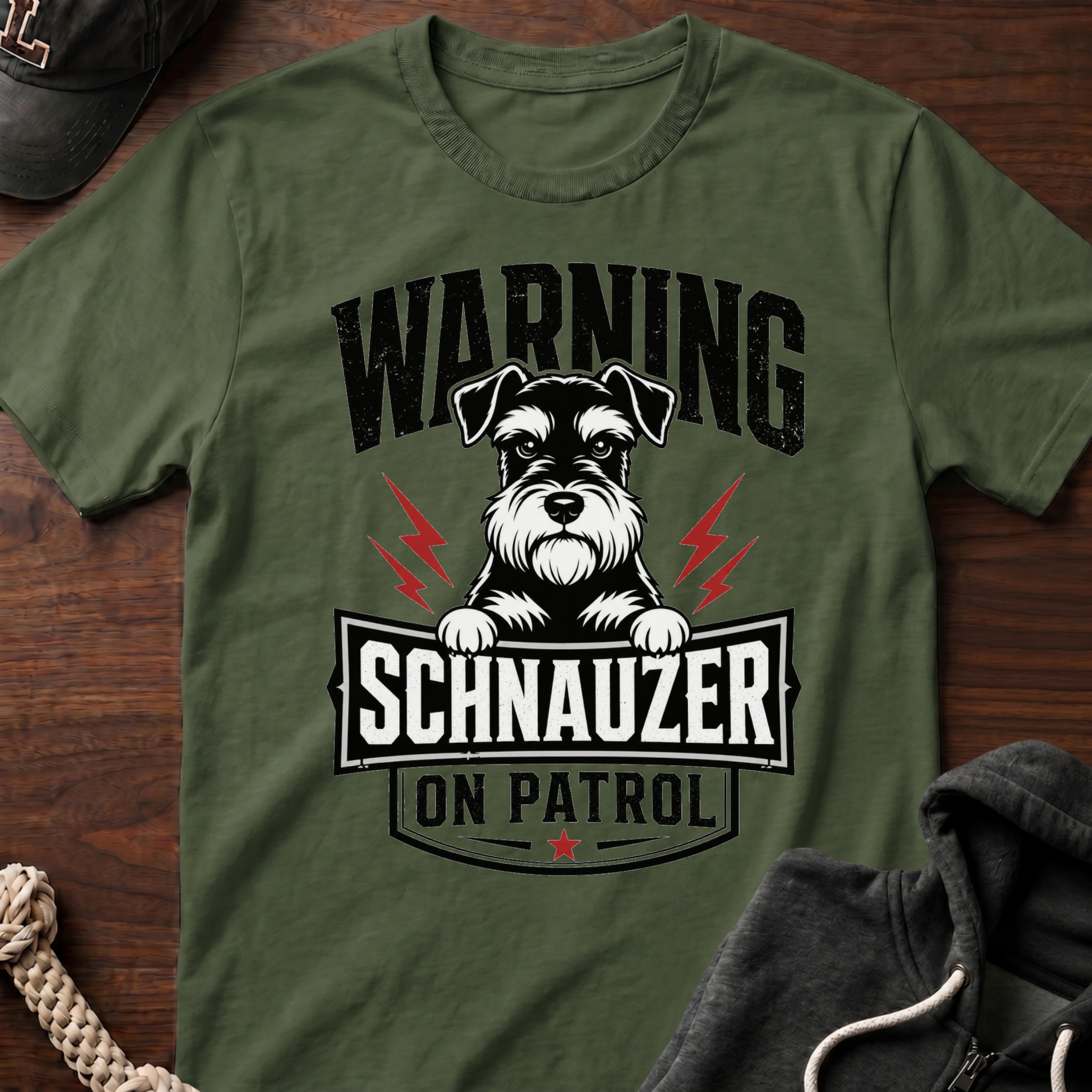 Warning Schnauzer On Patrol T-Shirt