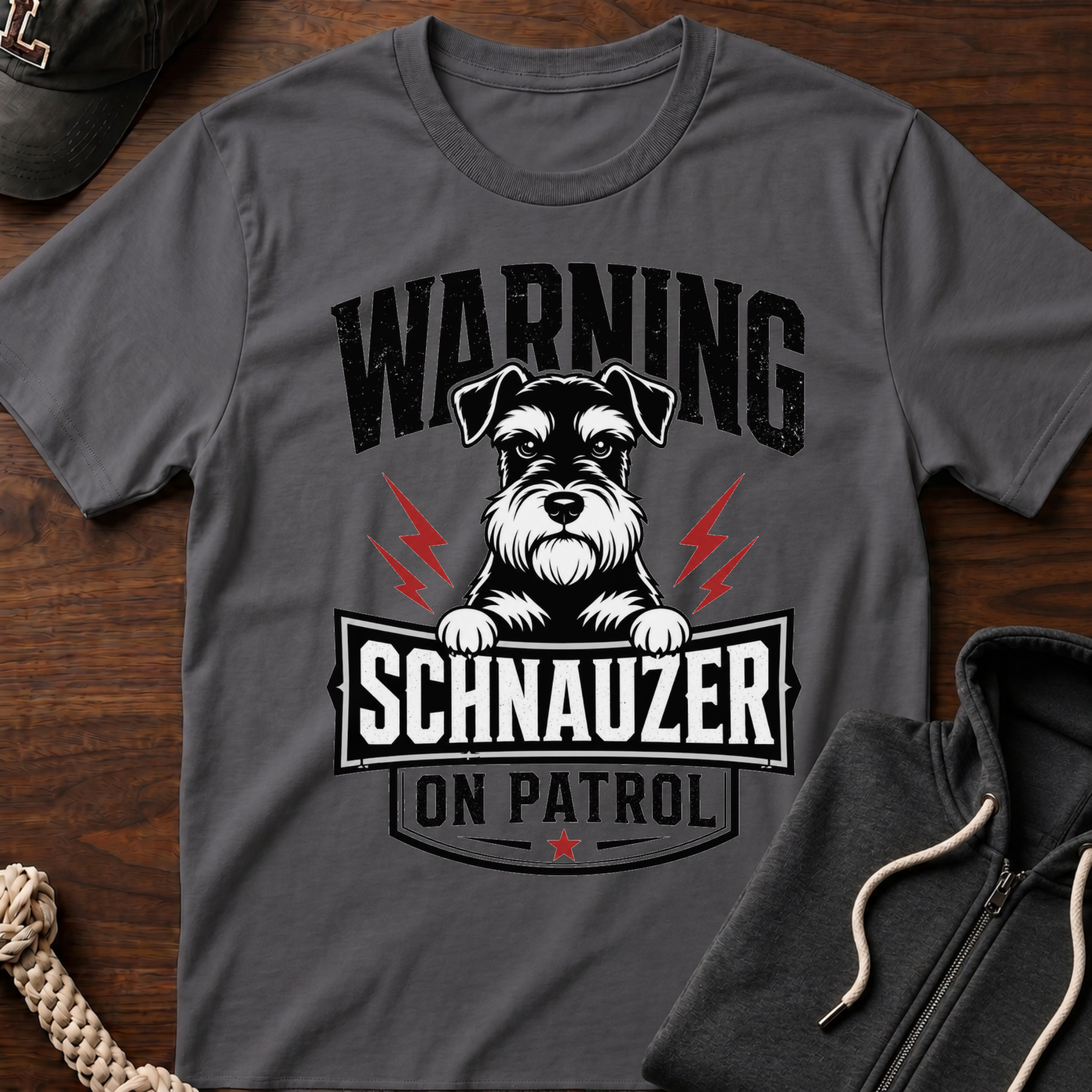 Warning Schnauzer On Patrol T-Shirt