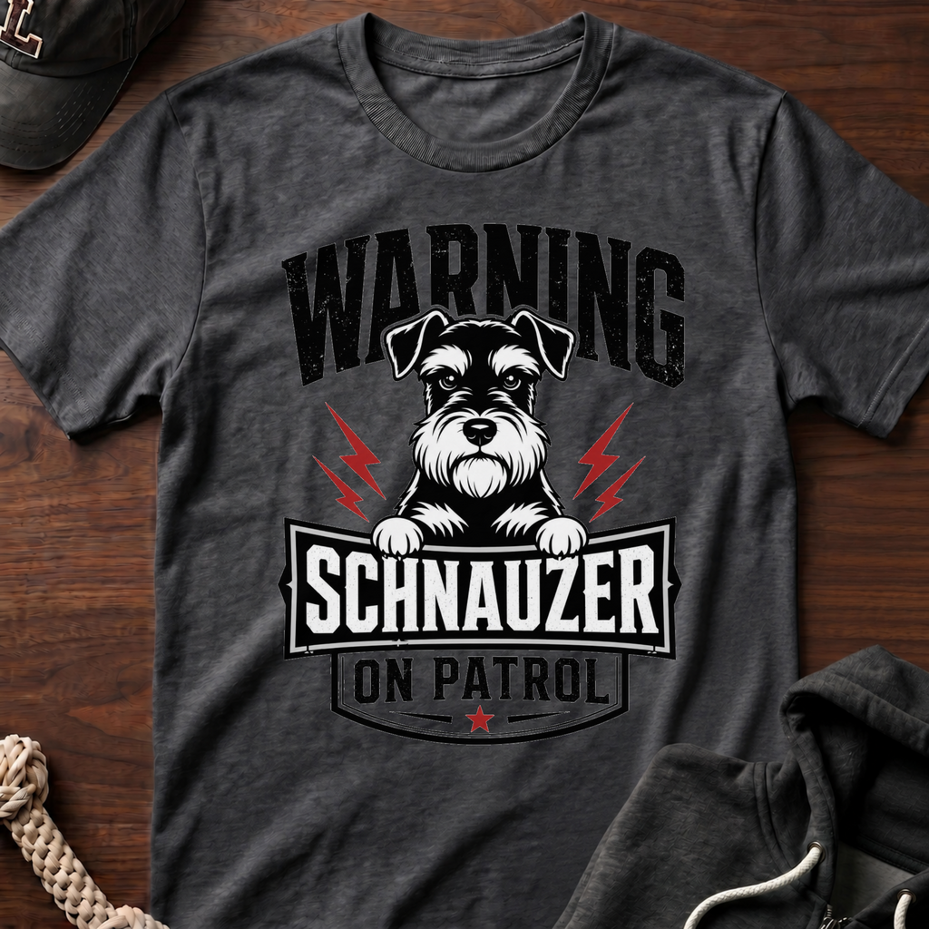 Warning Schnauzer On Patrol T-Shirt