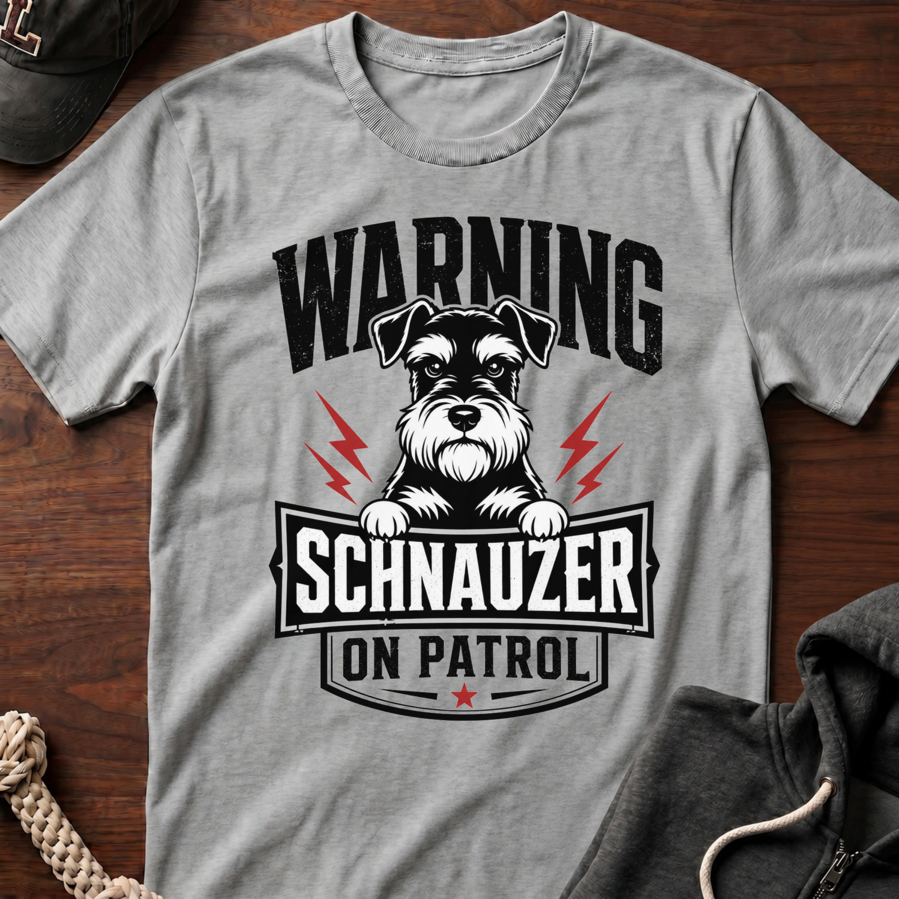 Warning Schnauzer On Patrol T-Shirt