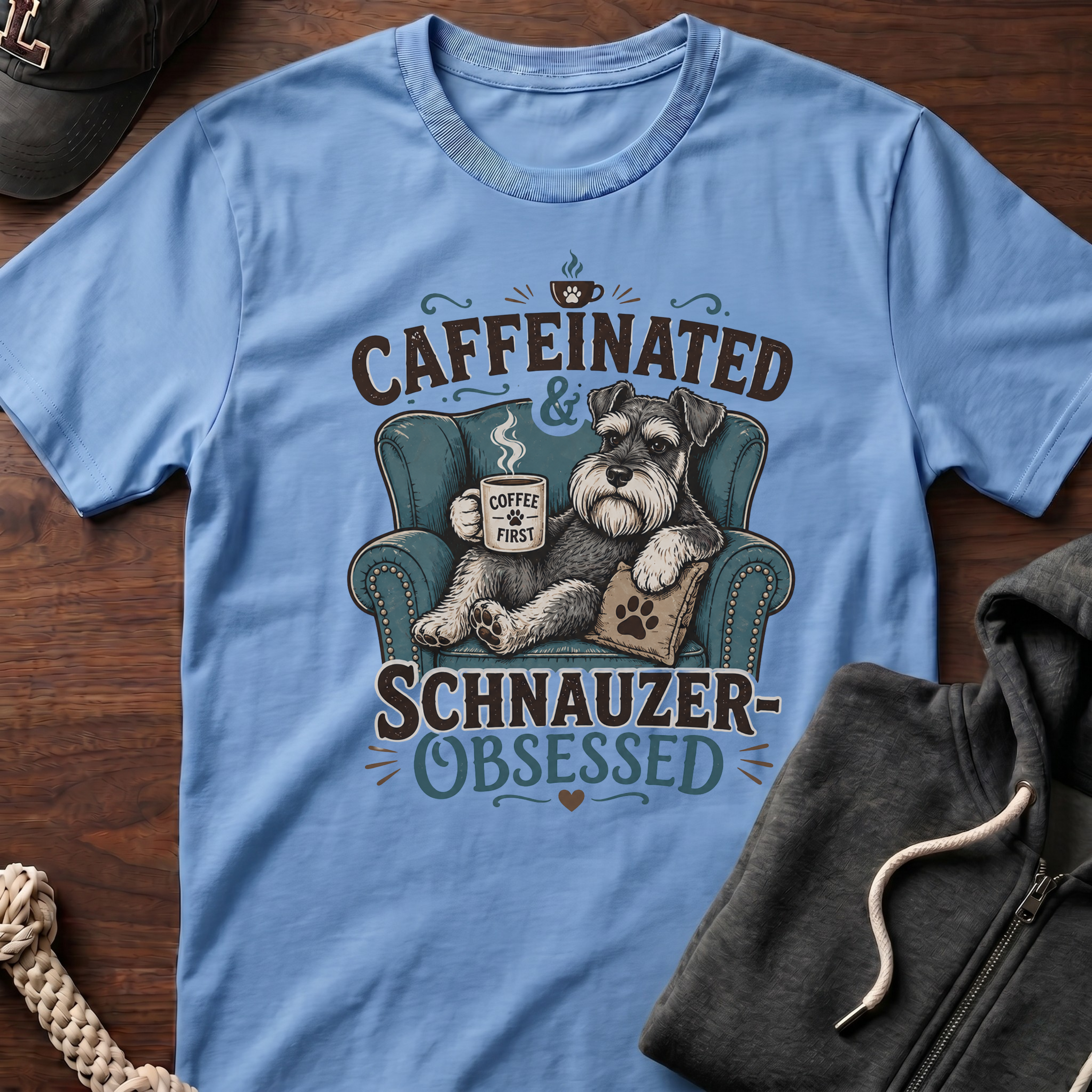 Caffeinated & Schnauzer-Obsessed T-Shirt