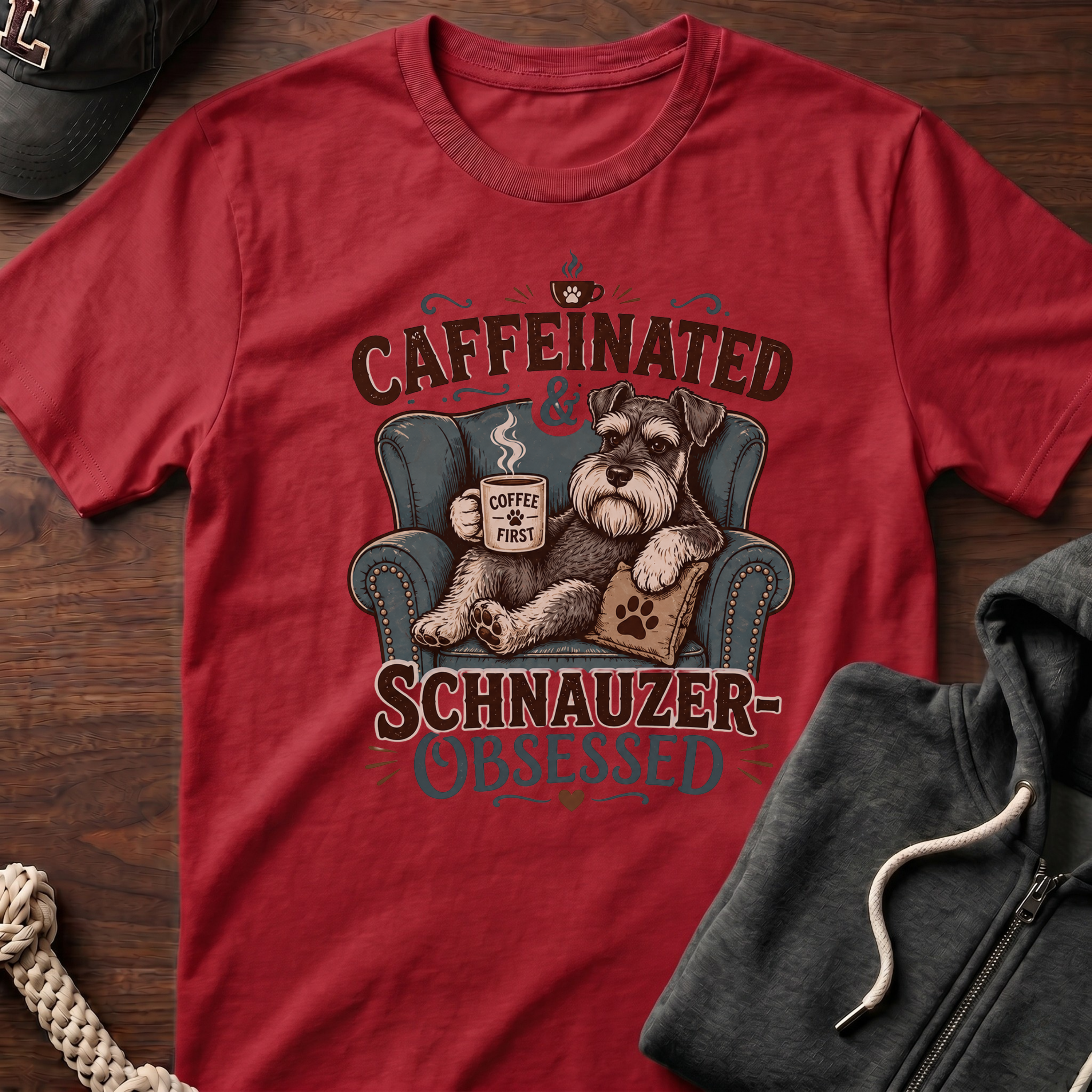 Caffeinated & Schnauzer-Obsessed T-Shirt