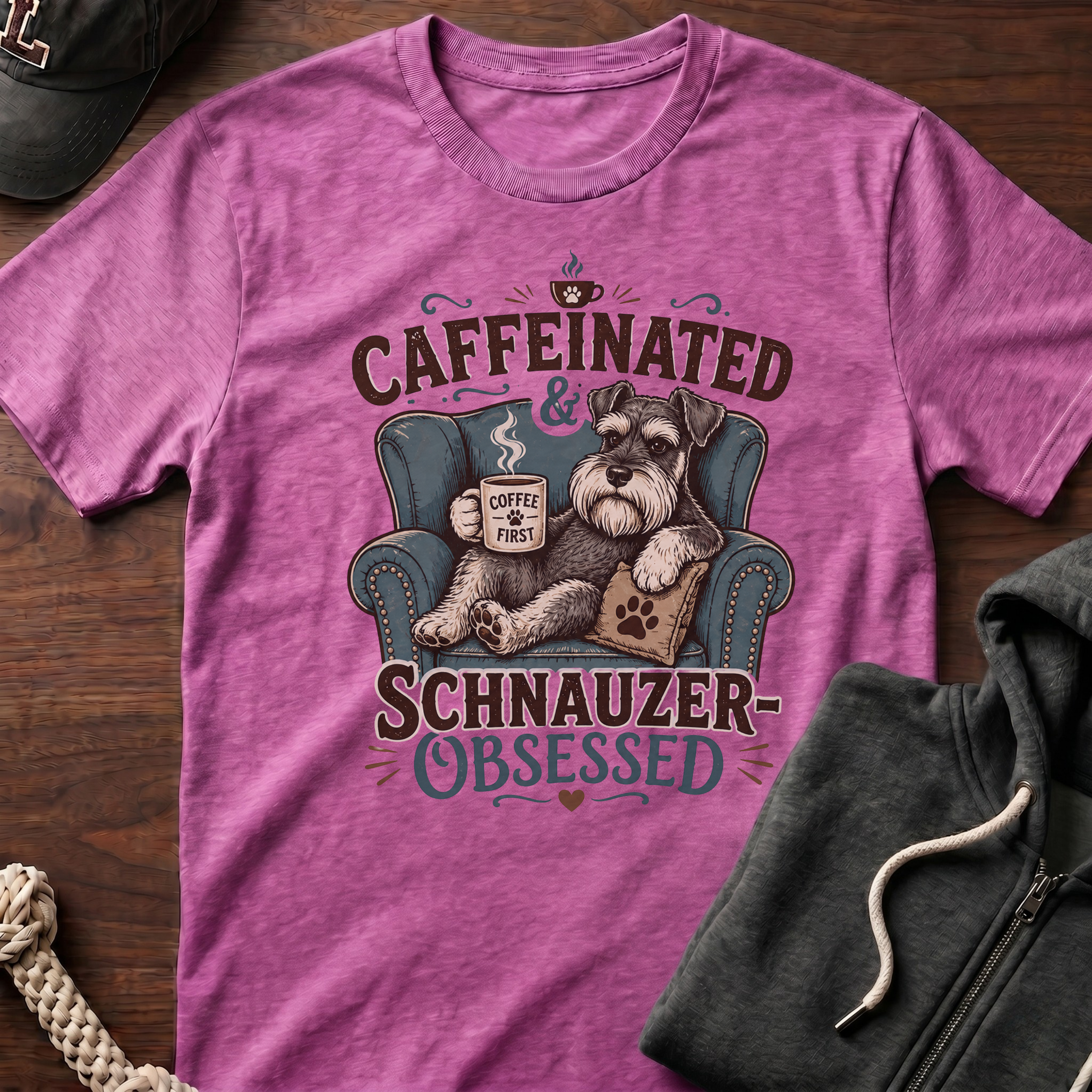 Caffeinated & Schnauzer-Obsessed T-Shirt