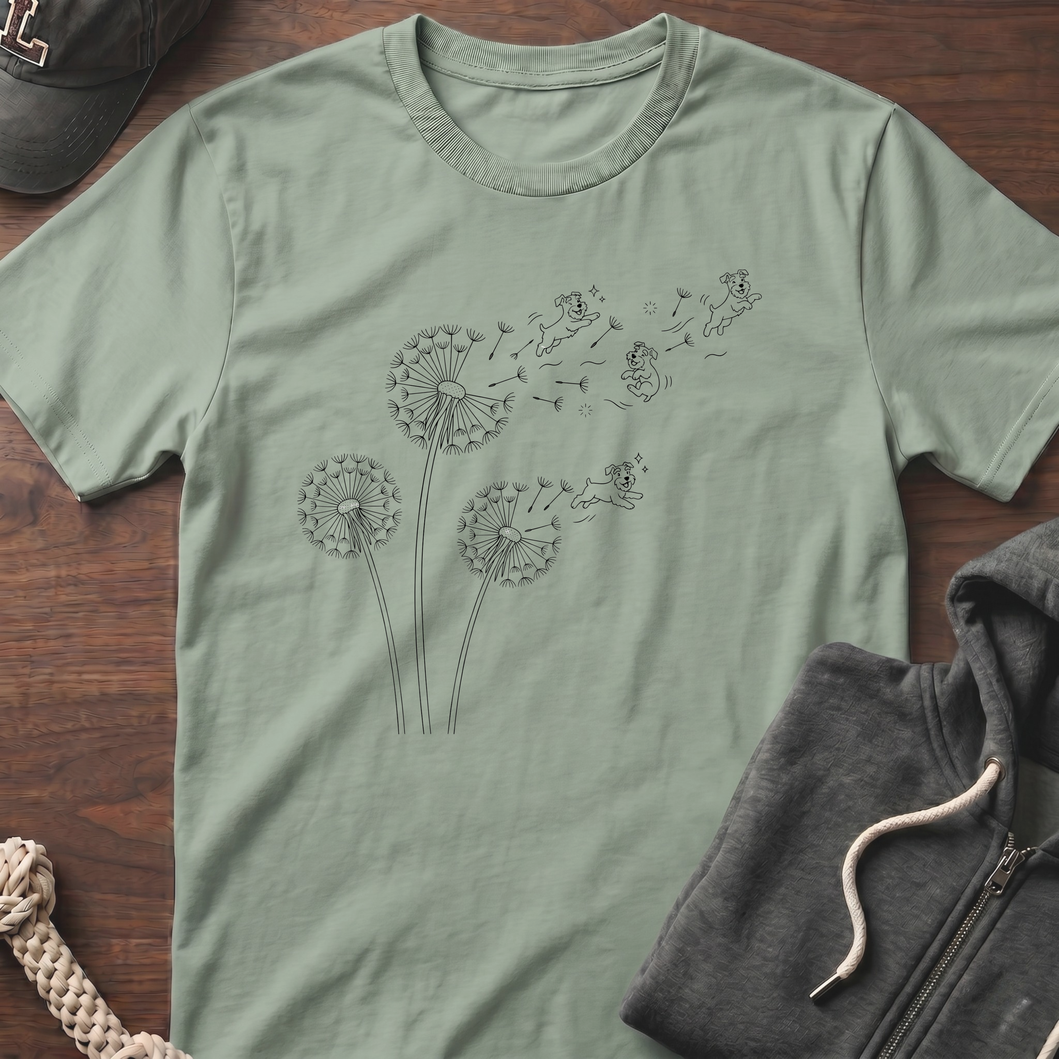 Dandelion Flight_BLACK T‑Shirt
