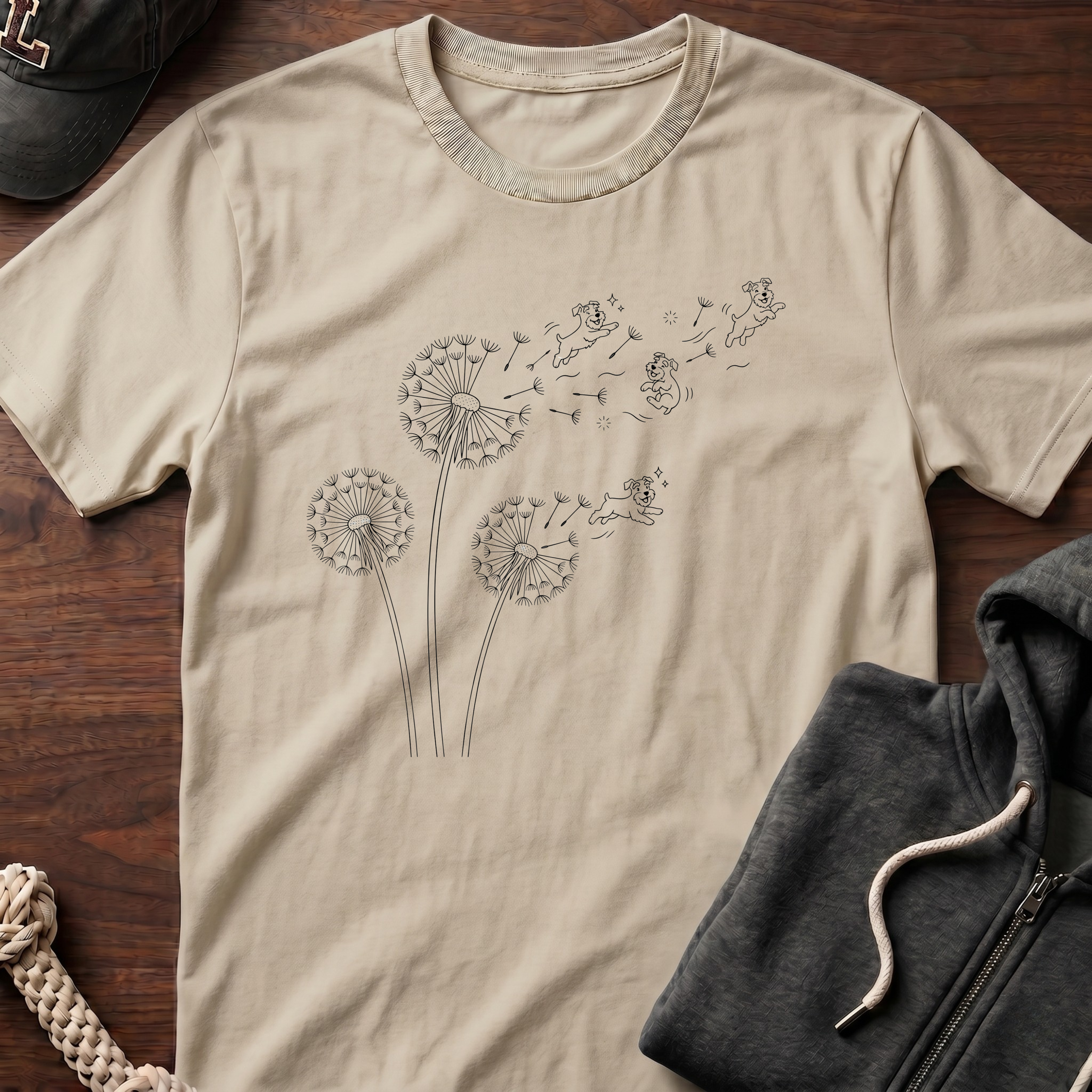 Dandelion Flight_BLACK T‑Shirt
