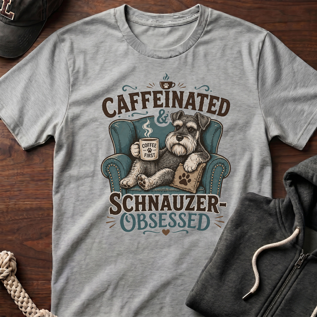 Caffeinated & Schnauzer-Obsessed T-Shirt